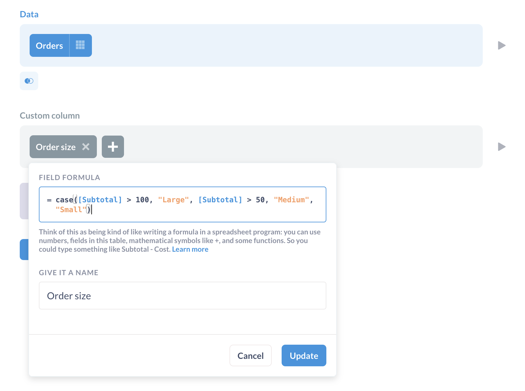 <em>Fig. 1</em>. Writing a custom expression in the notebook editor.