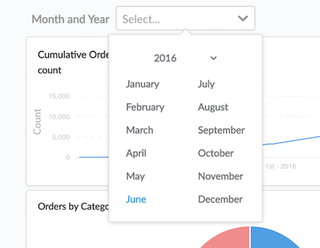 Month dropdown