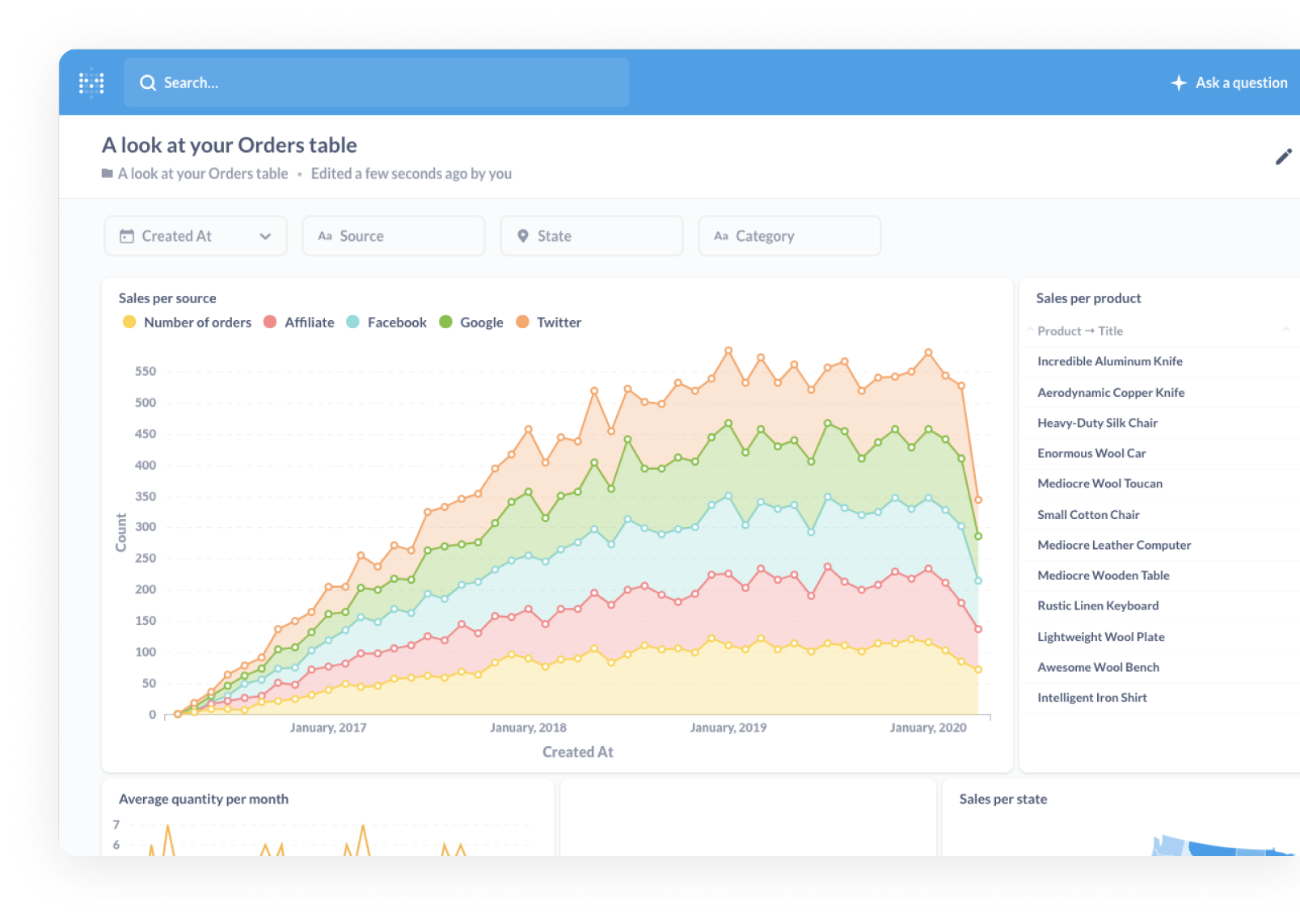 Interface of data to join and filter