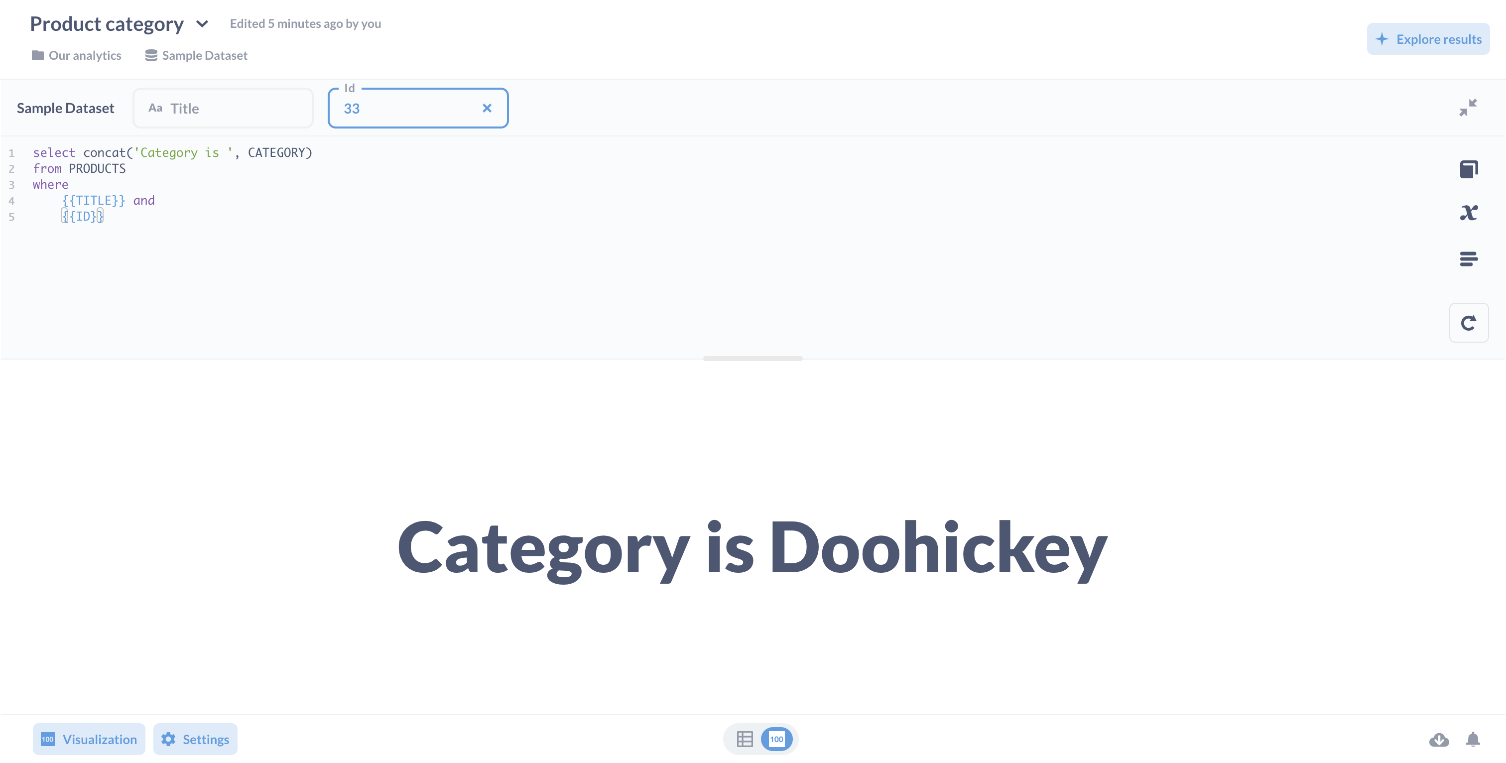 Updated category question written in SQL.